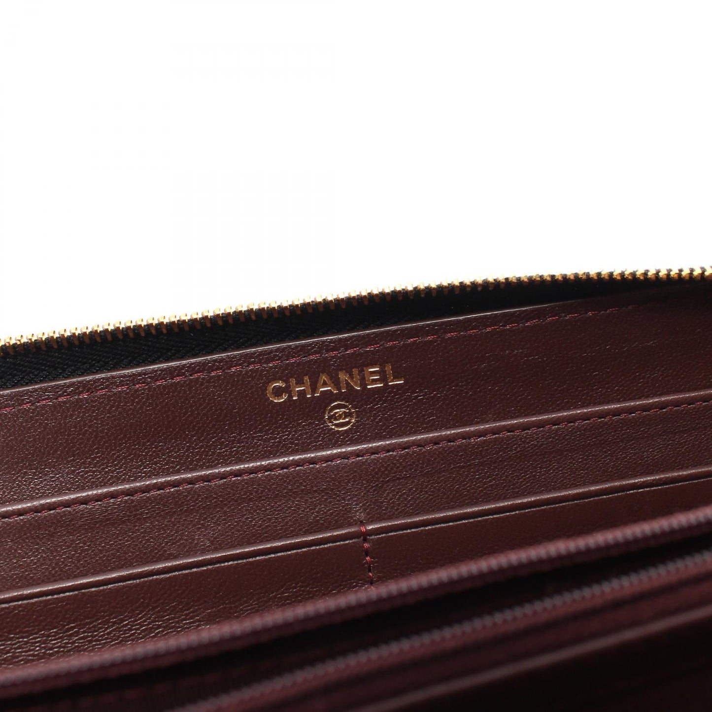 Chanel Quilted Leather Zip Around Wallet Leather Long Wallet in New Condition