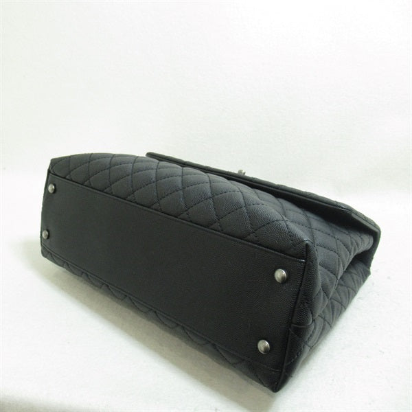 Chanel CC Caviar Top Handle Handbag Leather Crossbody Bag A92991 in Great Condition