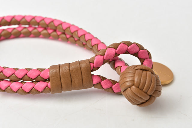 Bottega Veneta Intrecciato Double Bracelet/Bangle Pink/Brown