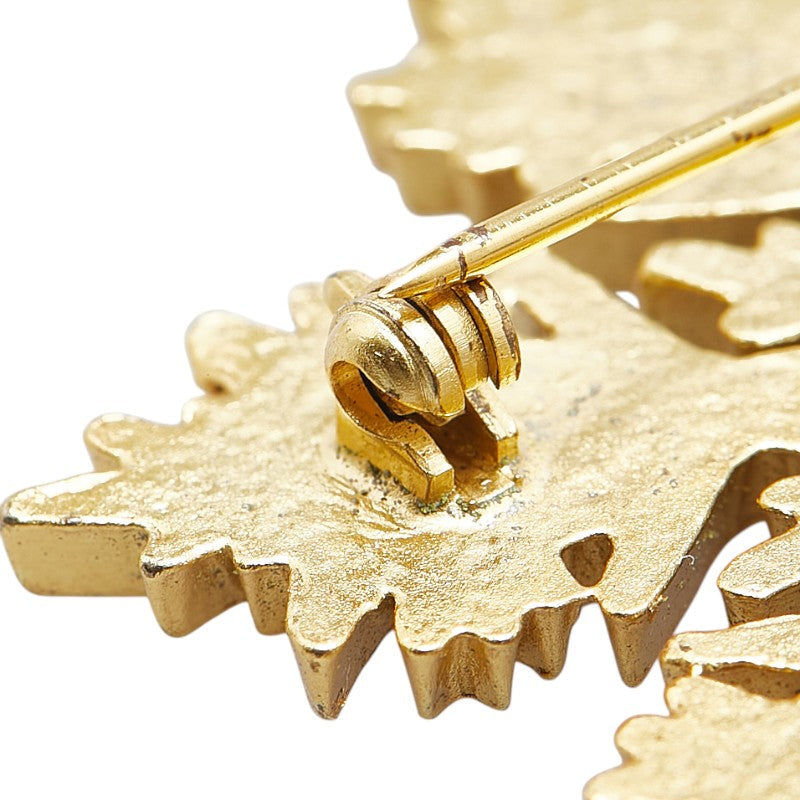 Chanel Coco Mark Snowflake Brooch Gold