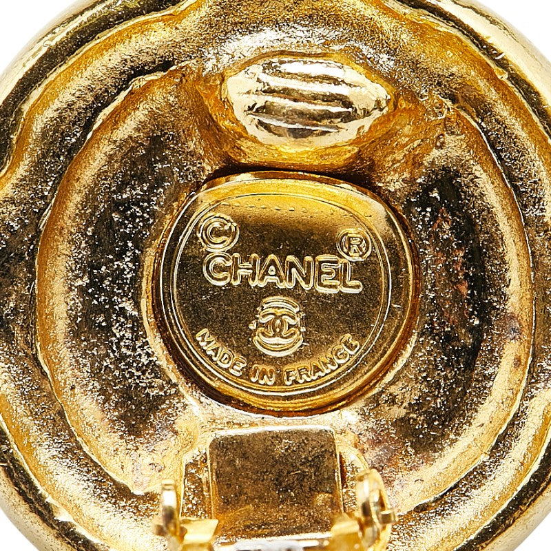 Chanel Coco Mark Round Earrings Gold
