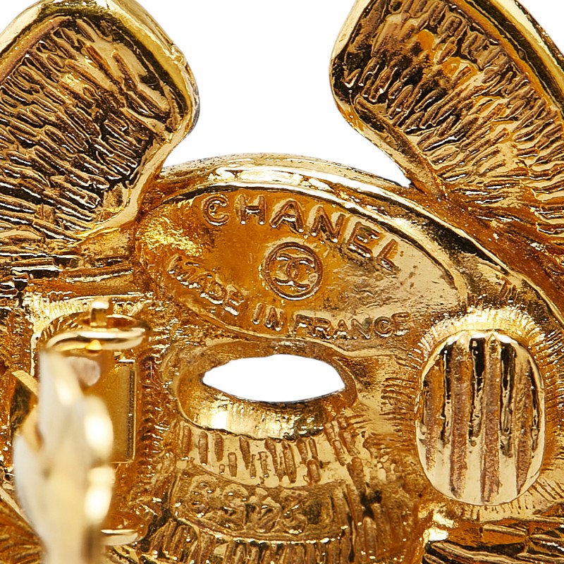 Chanel Coco Mark Matelasse Earrings Gold