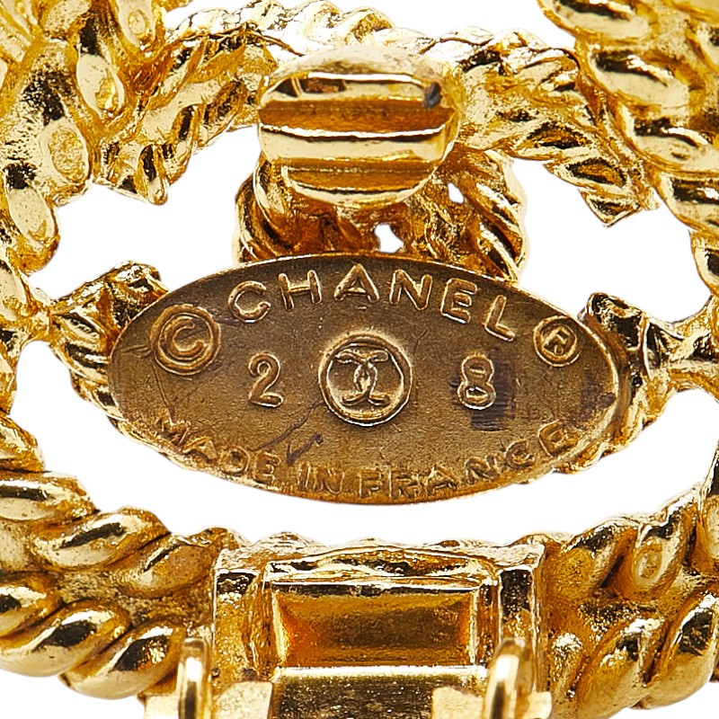 Chanel Coco Mark Triangle Earrings Gold