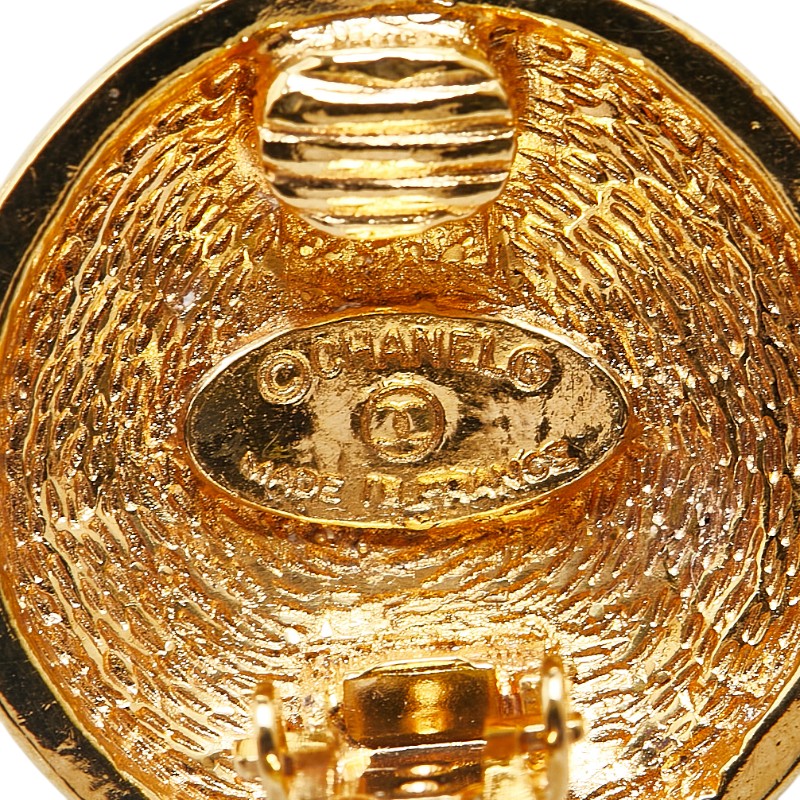 Chanel Matelasse Coco Mark Earrings Gold