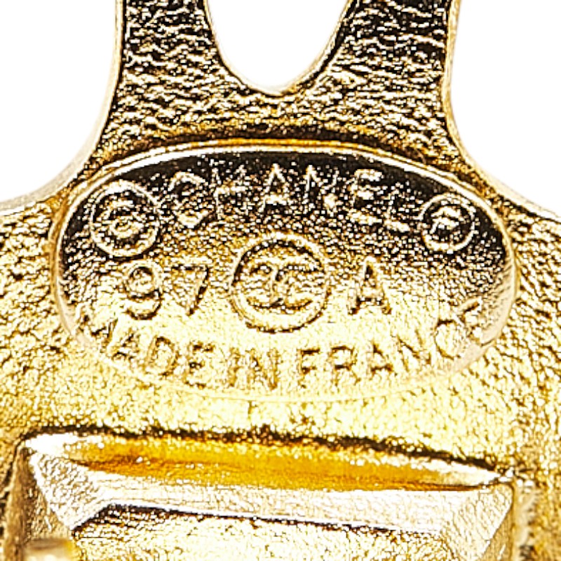 Chanel Vintage Coco Mark Round Earrings Gold