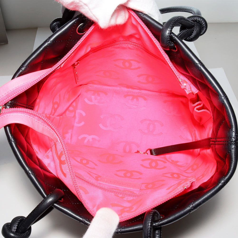 Chanel Cambon Line Lambskin Enamel Shoulder Tote Bag A25167