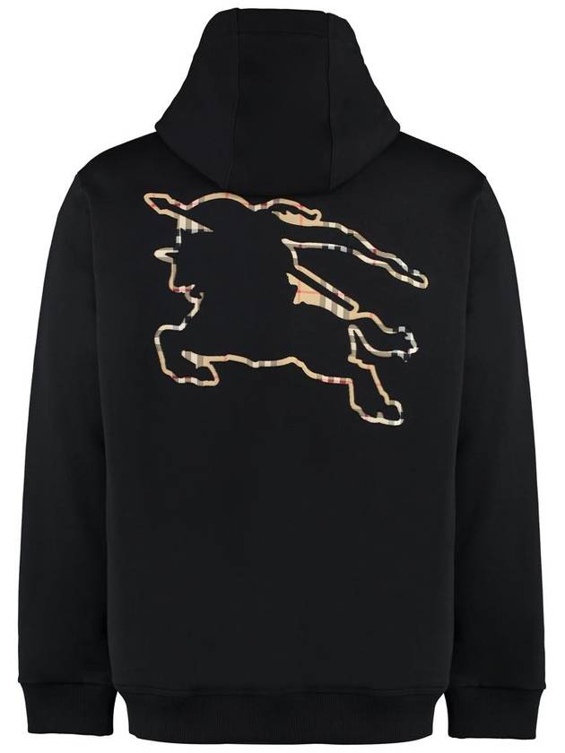 Burberry Check EDK Cotton Hoodie Black