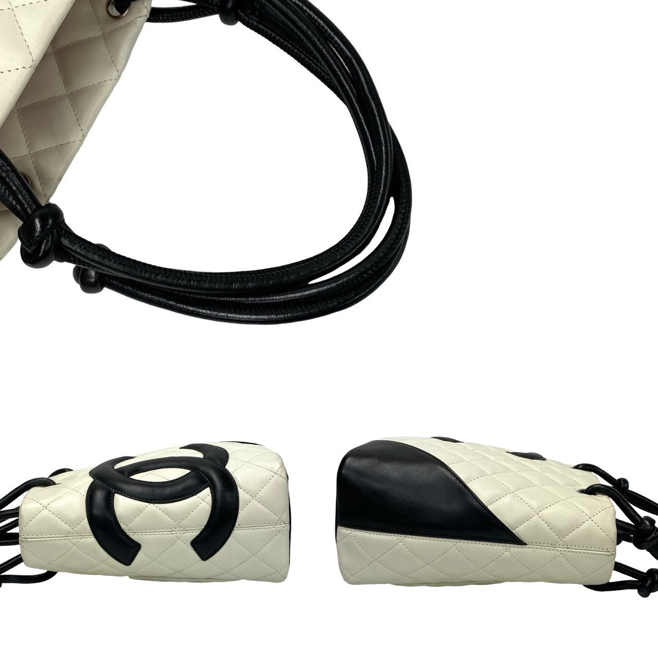 Chanel Cambon Ligne Black Quilted Tote Bag Leather Tote Bag