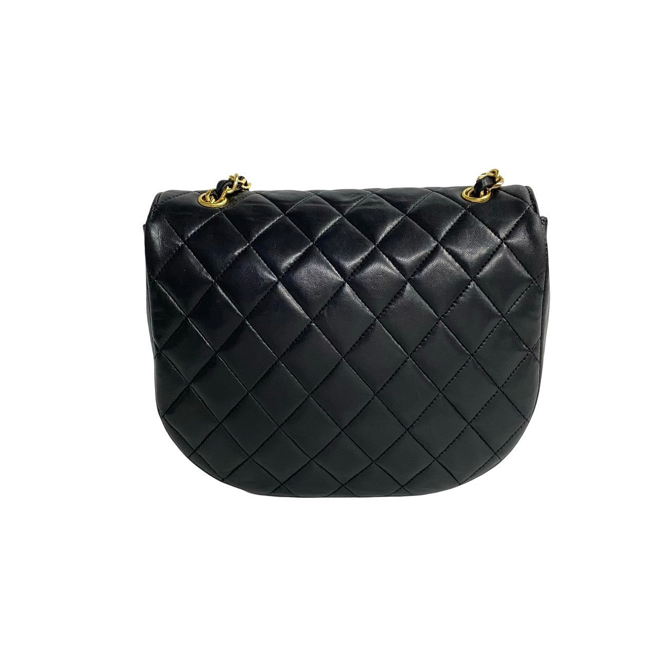 Chanel CC Matelasse Half Moon Crossbody Bag Leather Crossbody Bag