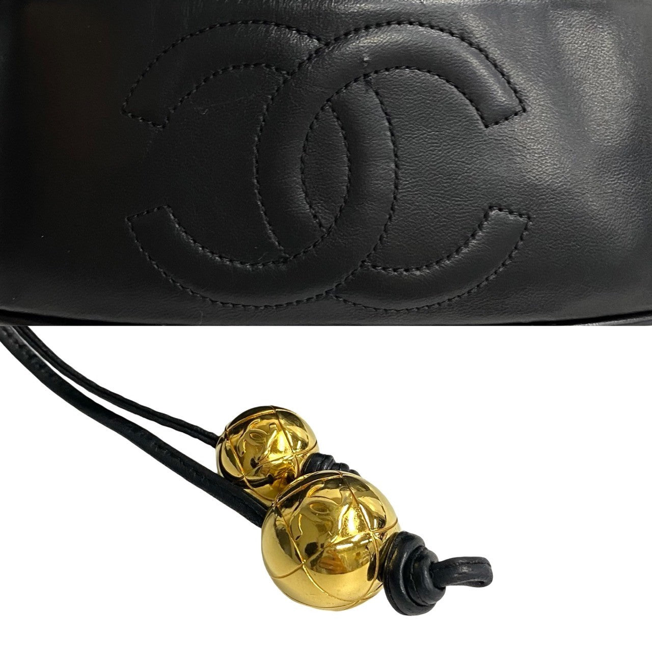 Chanel CC Drawstring Bucket Bag Leather Crossbody Bag in New Condition