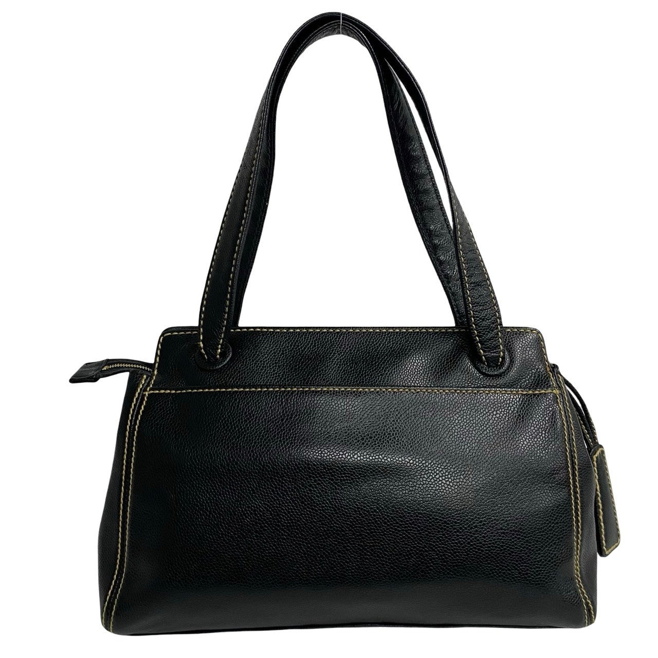 Chanel CC Caviar Zip Shoulder Bag Leather Shoulder Bag