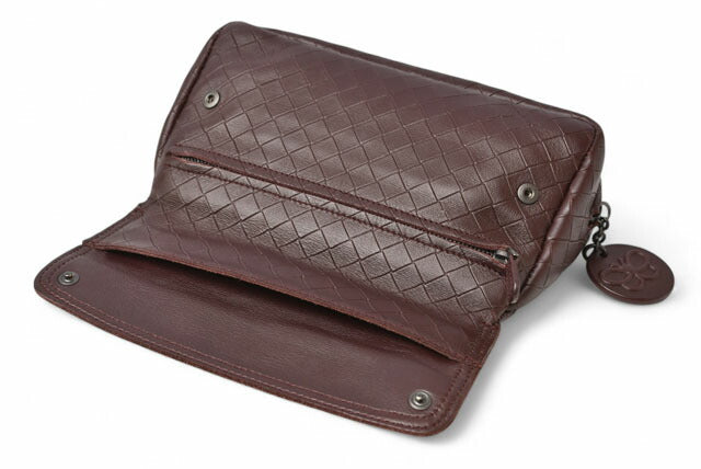 Bottega Veneta Leather Shoulder/Clutch Bag Intreccio Mirage