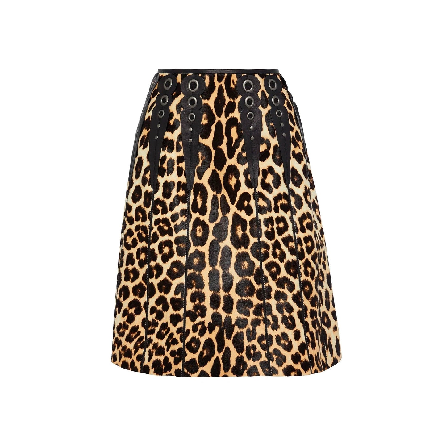Bottega Veneta Leopard Print Calf Hair Skirt Women