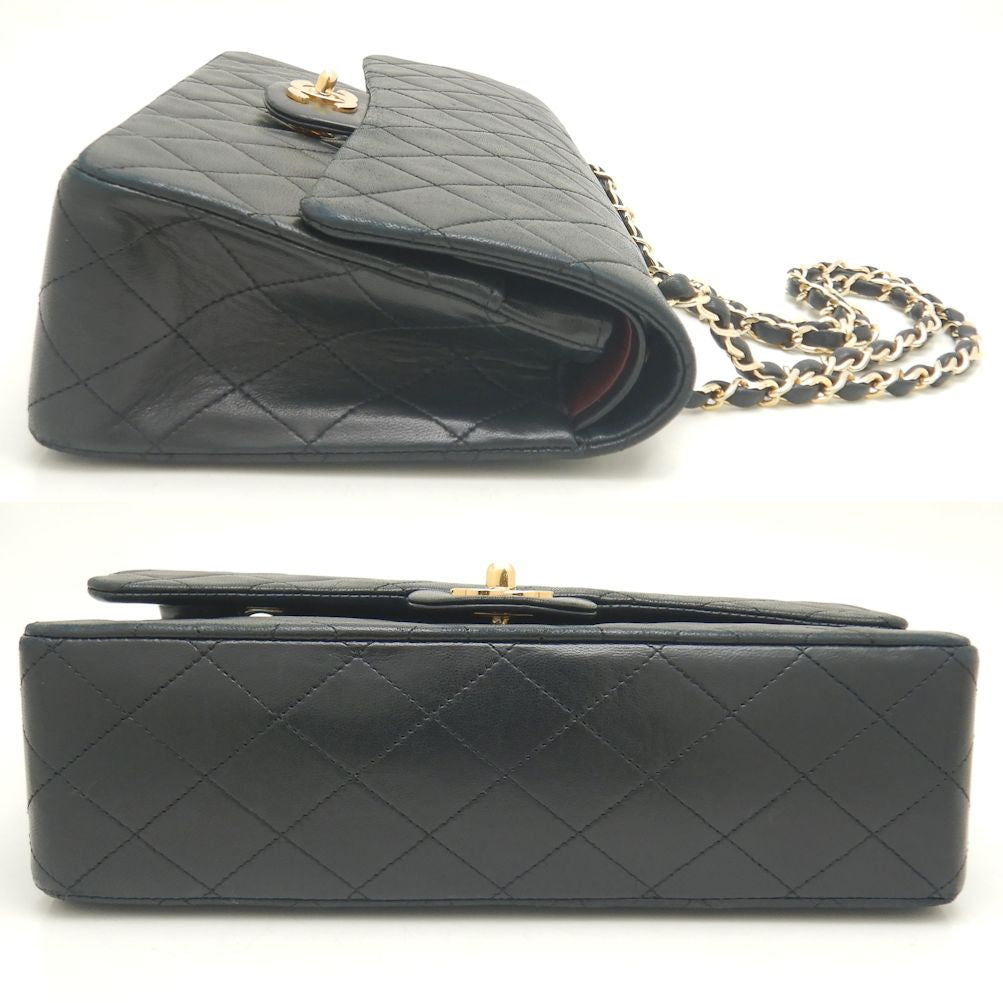 Chanel Lambskin W Flap Chain Shoulder Bag AO1112