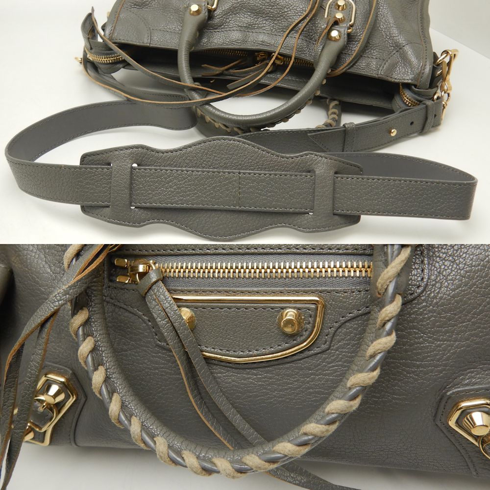 Balenciaga Metallic Edge City Leather Handbag