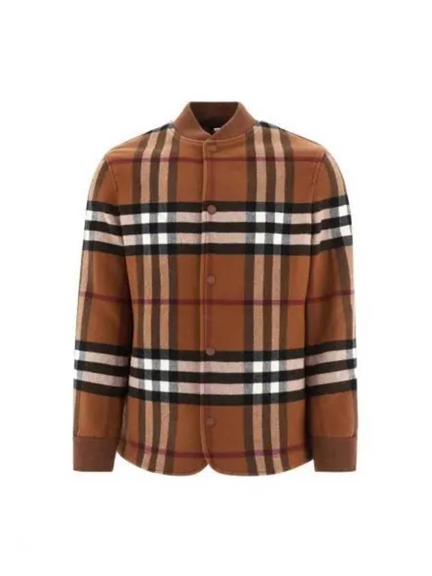 Burberry Quilted Check Wool Blend Bomber Jacket Dark Birch Brown