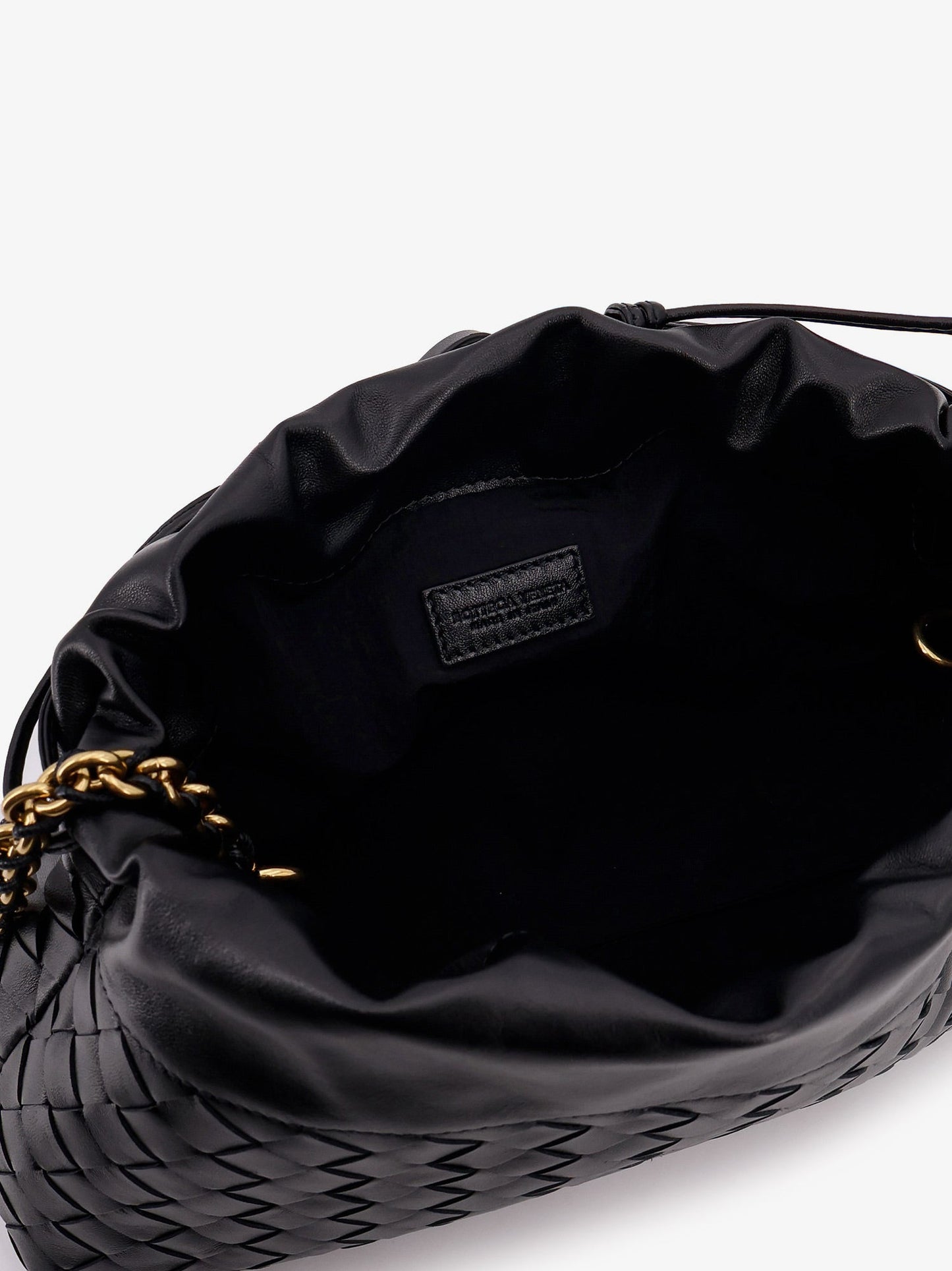 Bottega Veneta Women Leather Dustbag Clutch With Intrecciato Motif