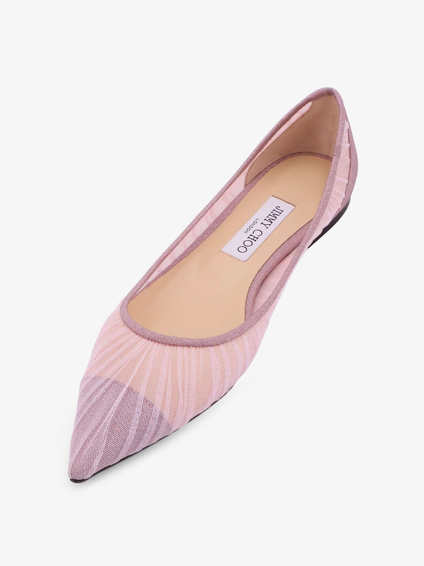 Jimmy Choo Women Love Flat Glittered Tulle Ballerinas