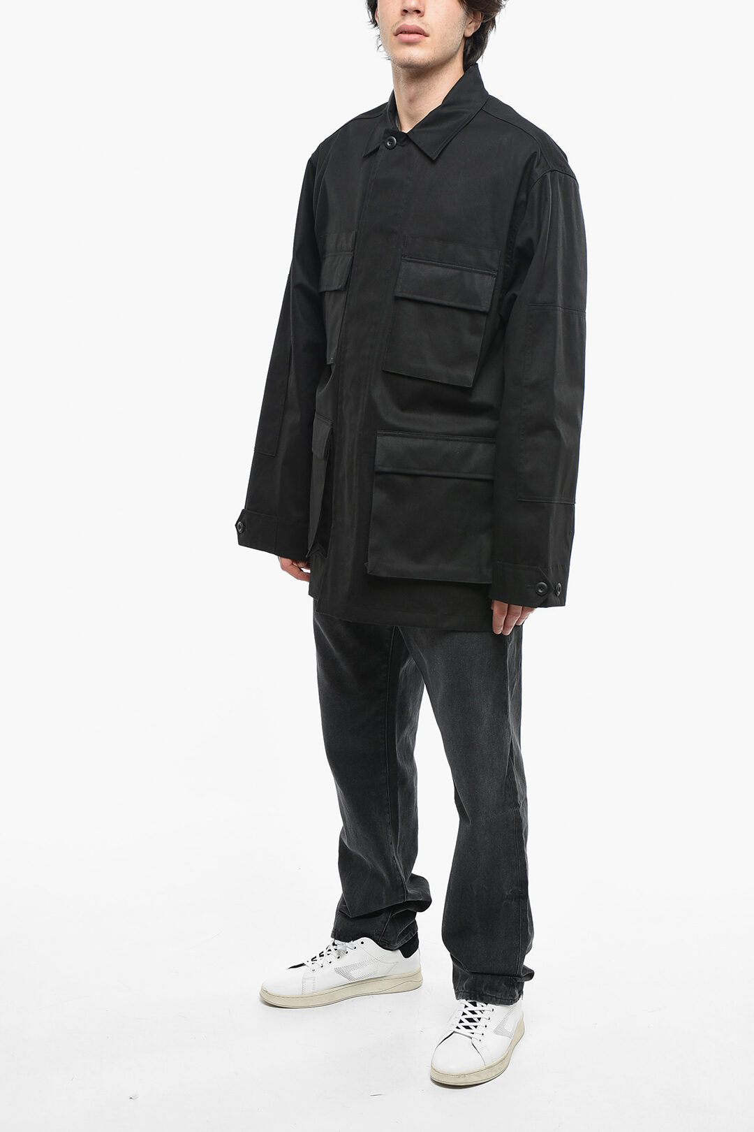 Balenciaga Cotton Cargo Jacket with Concealed Placket S Standard size