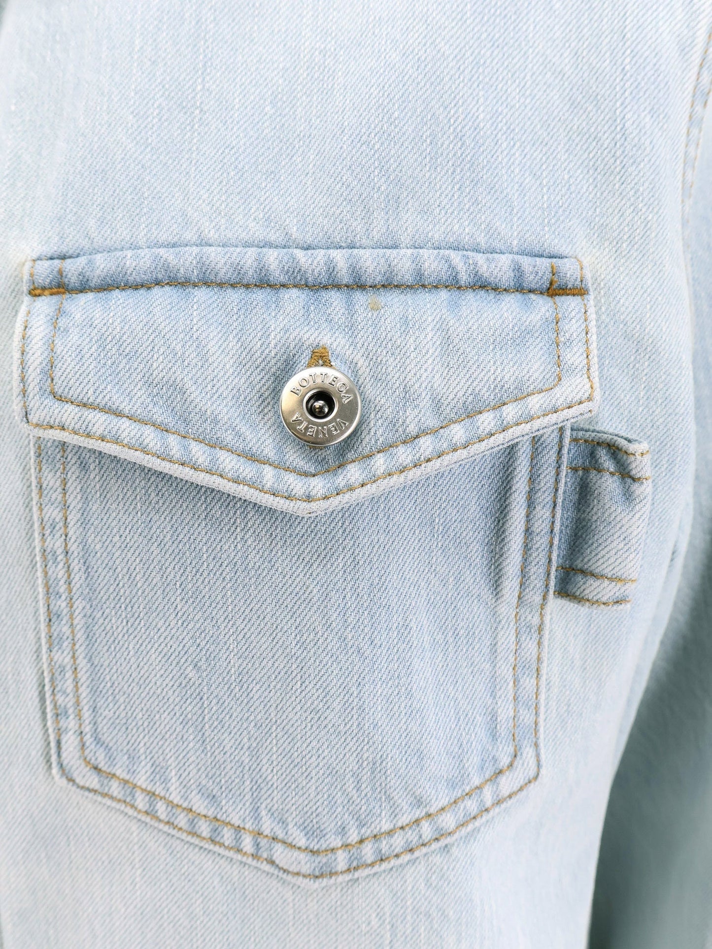 Bottega Veneta Women Denim Shirt With Extra Bleach Wash