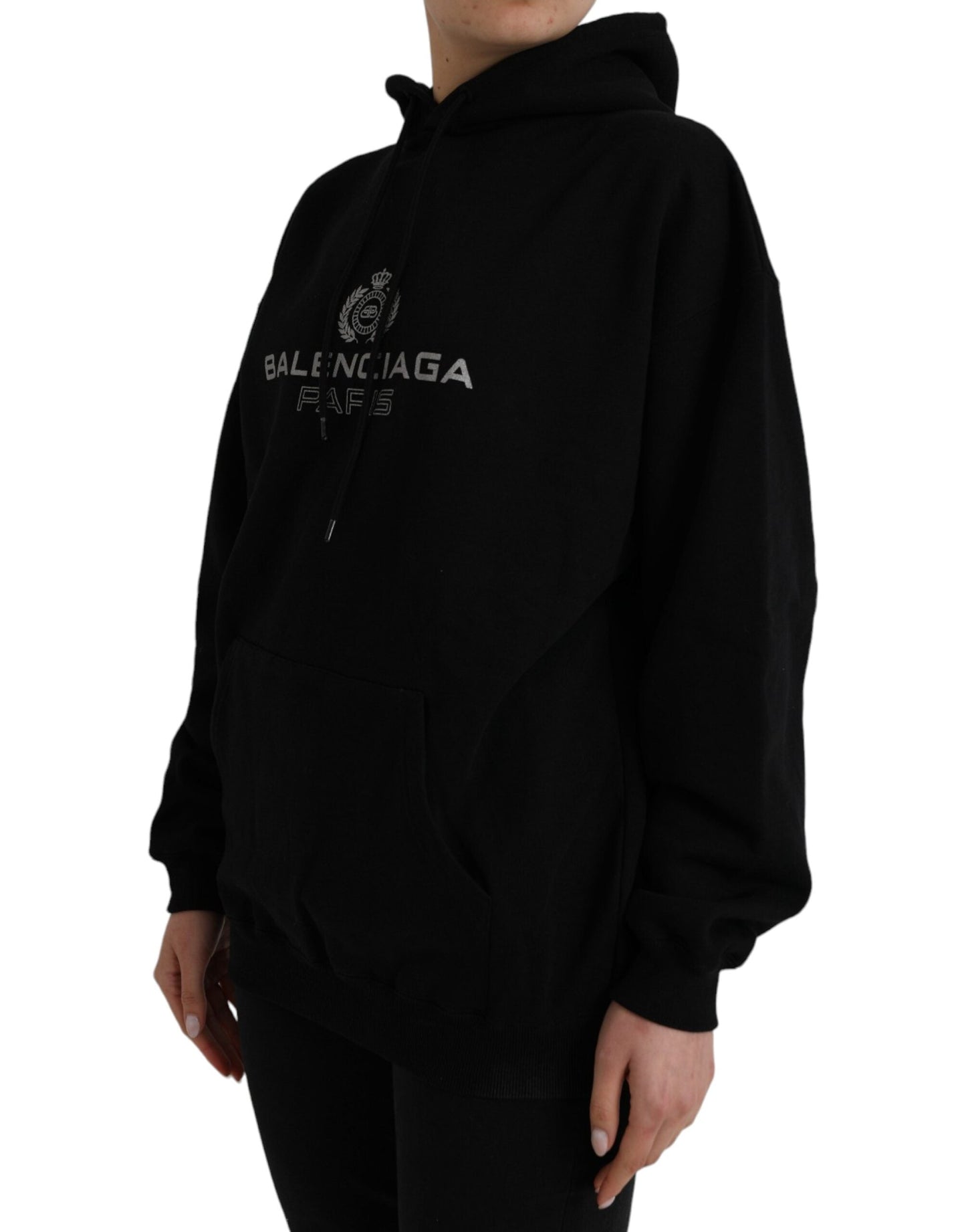 Balenciaga Cotton Logo Hooded Pullover Sweatshirt Women's Sweater