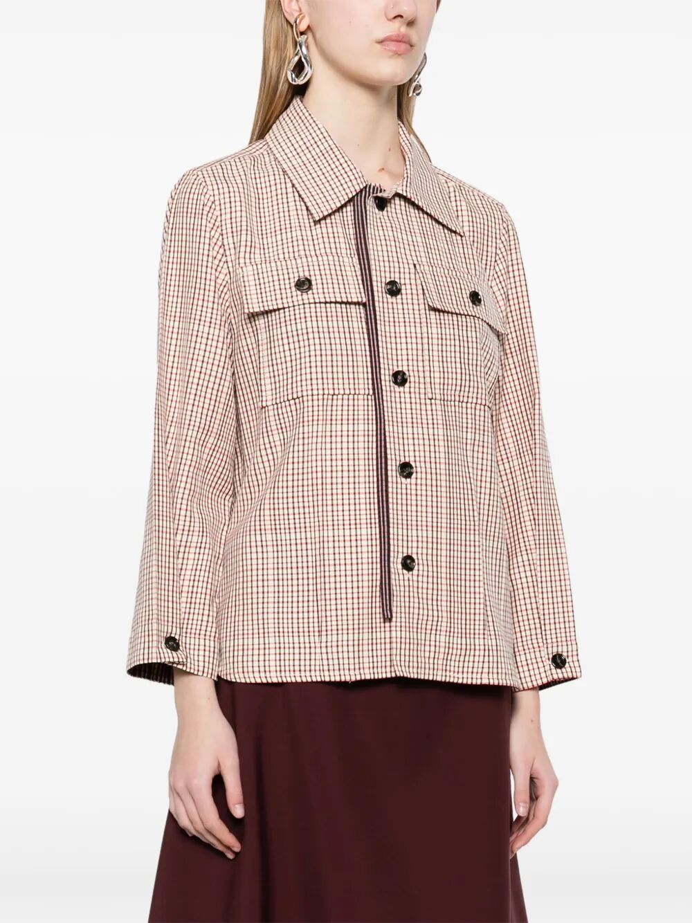 Bottega Veneta Women Check Viscose Shirt