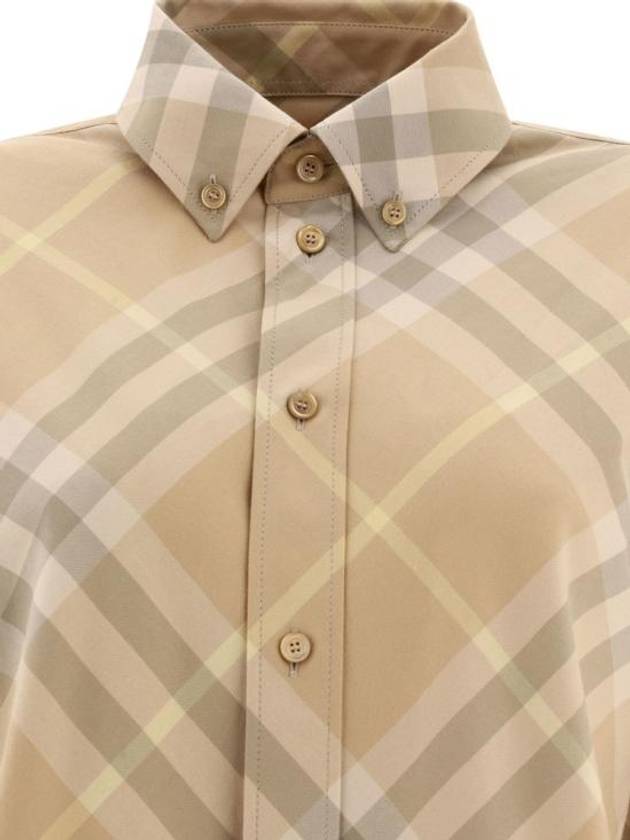 Burberry Vintage Check Cotton Long Sleeve Shirt Beige