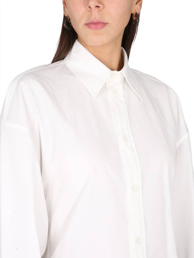 Bottega Veneta Women's Compact Cotton Long Sleeve Shirt Chalk