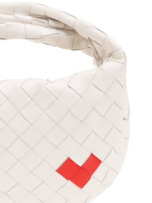 Bottega Veneta Intrecciato Heart Detail Leather Tote Bag White