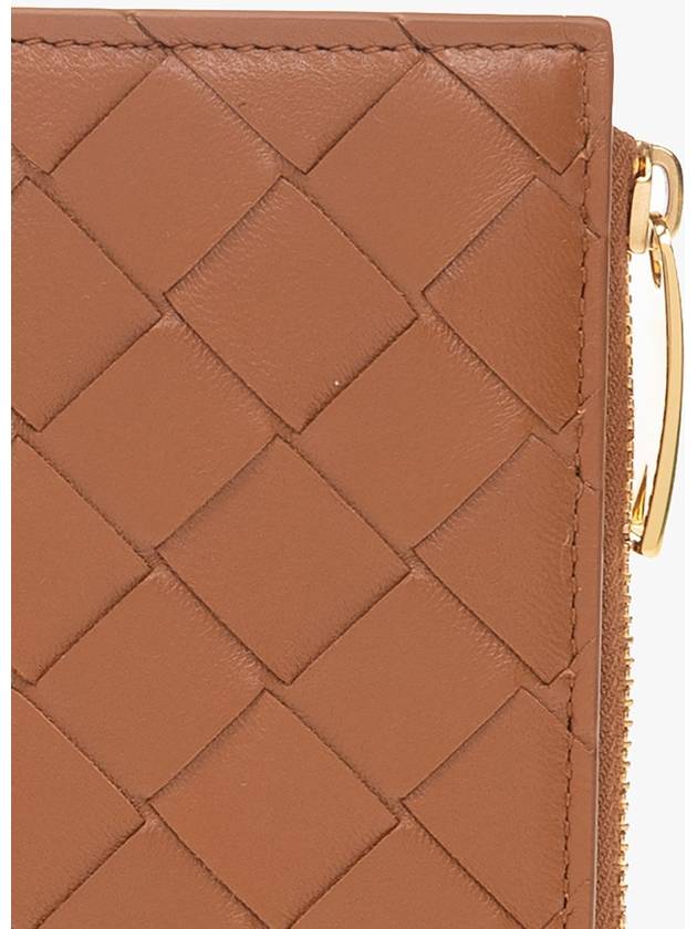 Bottega Veneta Intrecciato Small Leather Half Wallet Wood