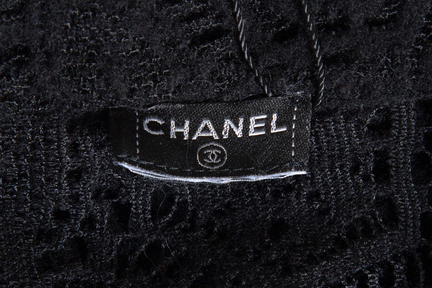 Chanel Black Crochet Ruffle Sweater SZ N/A