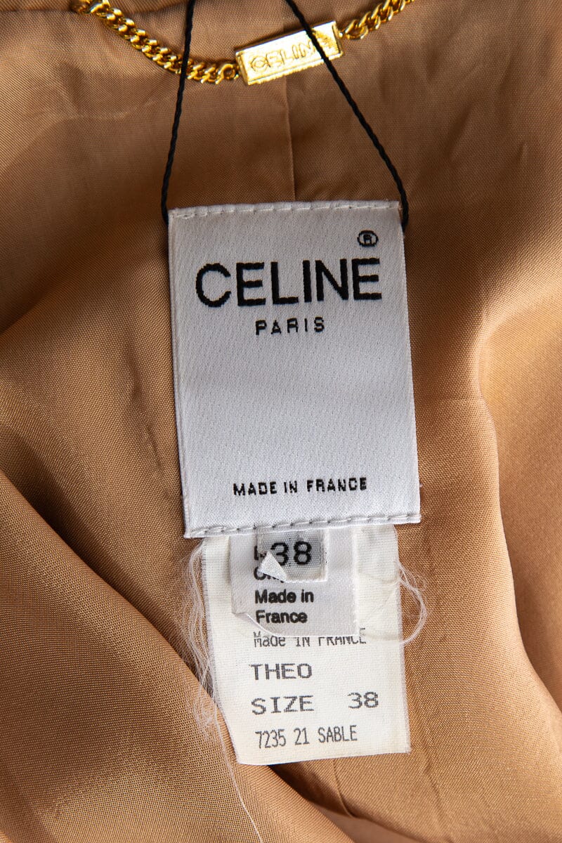 Celine Vintage Camel Trench Coat SZ 38