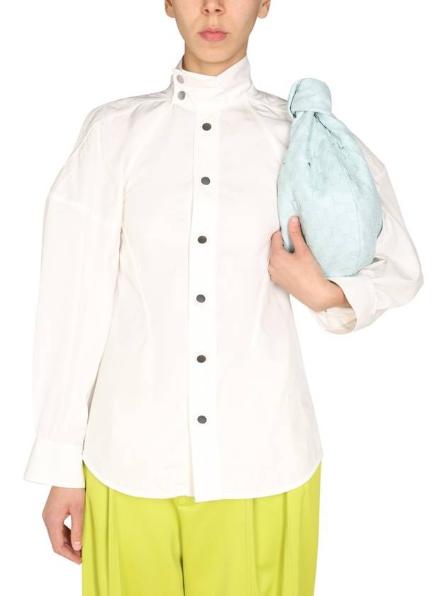 Bottega Veneta High Neck Puff Overfit Shirt