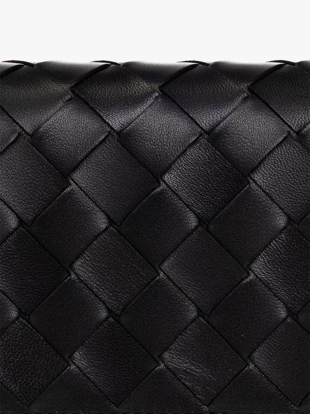 Bottega Veneta Intrecciato Large Flap Long Wallet Black