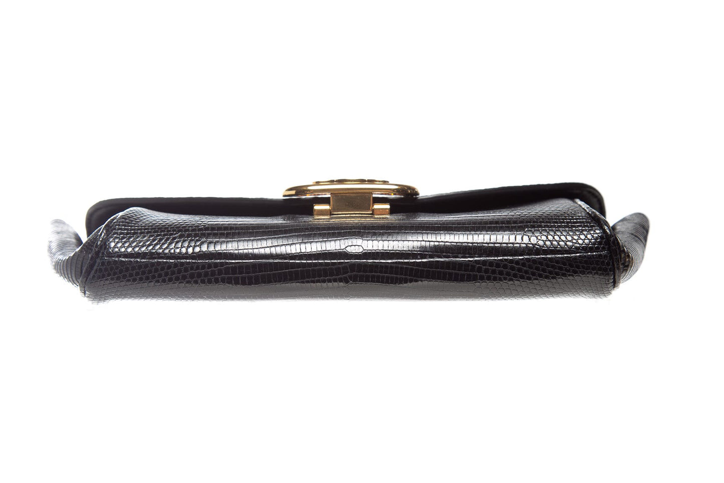 Celine Black Lizard Maillon Triomphe Clutch