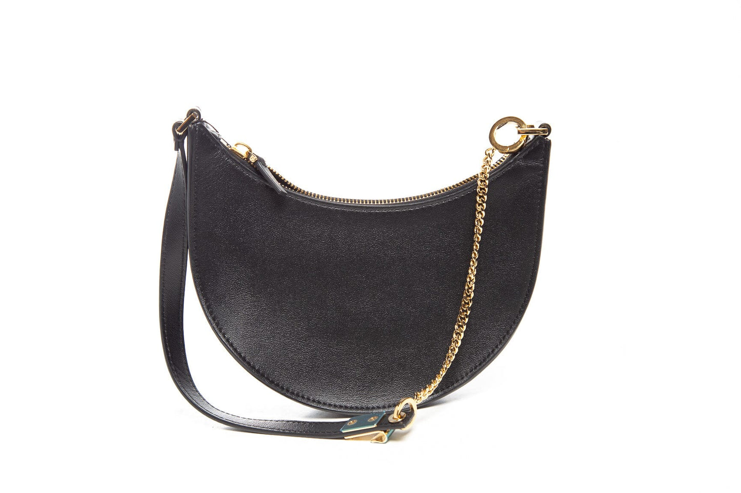 Valentino Black Gem V-Logo Hobo Shoulder Bag