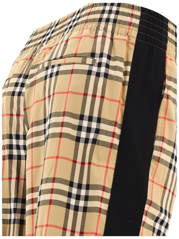 Burberry Organic Cotton Check Straight Pants Beige