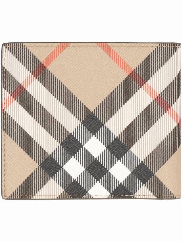 Burberry Check Bifold Half Wallet Sand