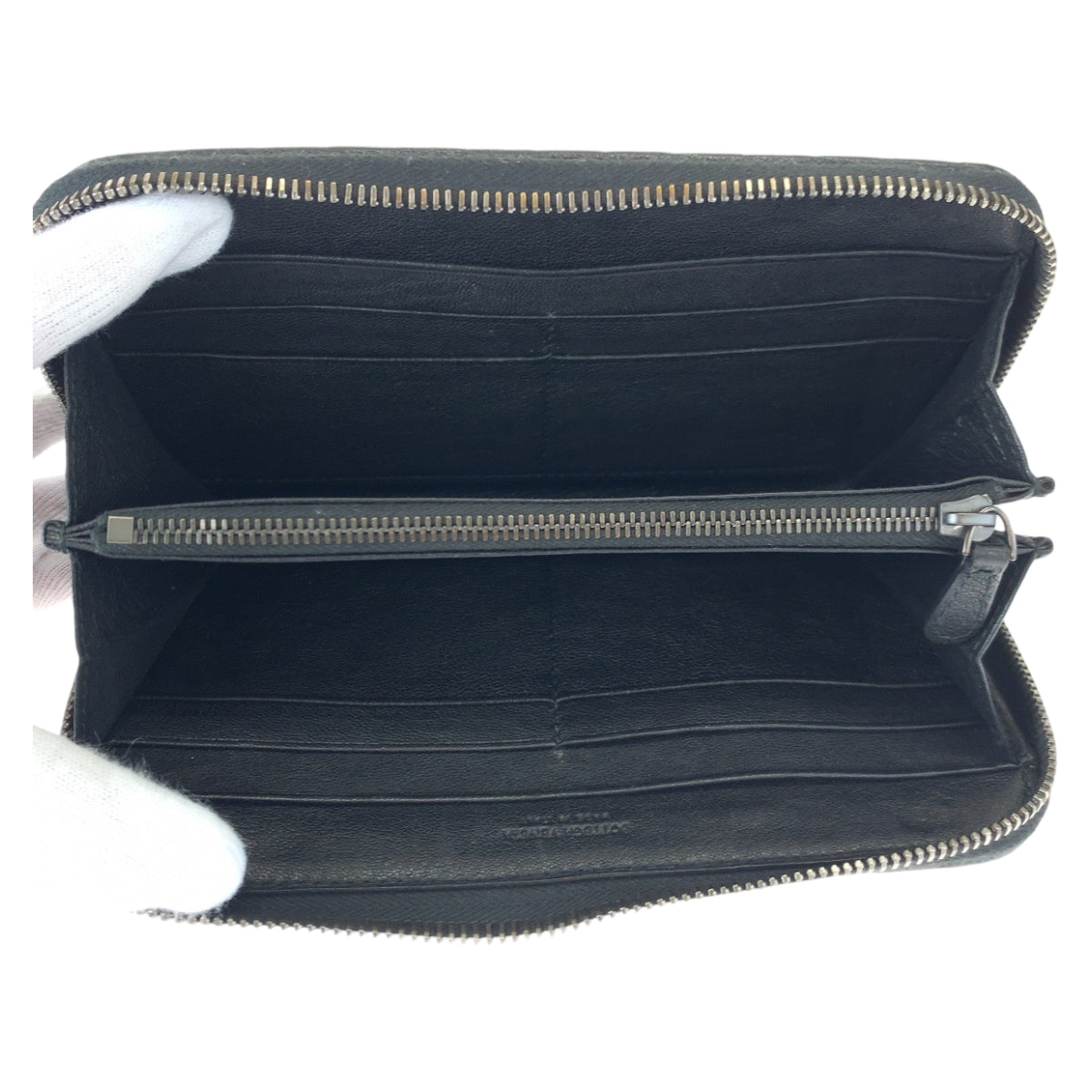 Bottega Veneta Intrecciato Lambskin Long Wallet Black