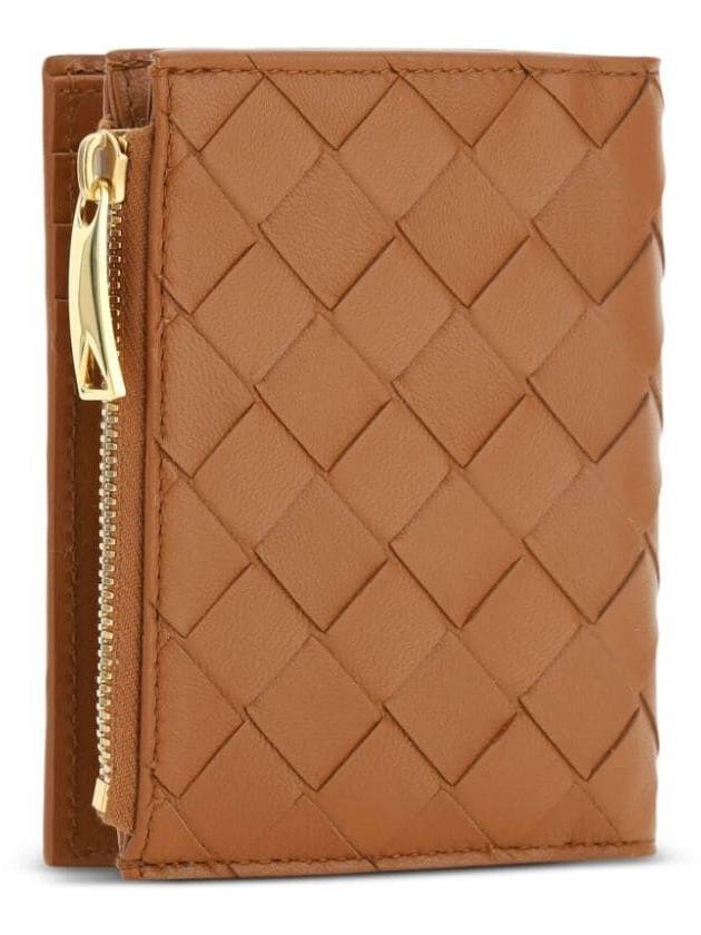Bottega Veneta Intrecciato Small Leather Half Wallet Wood