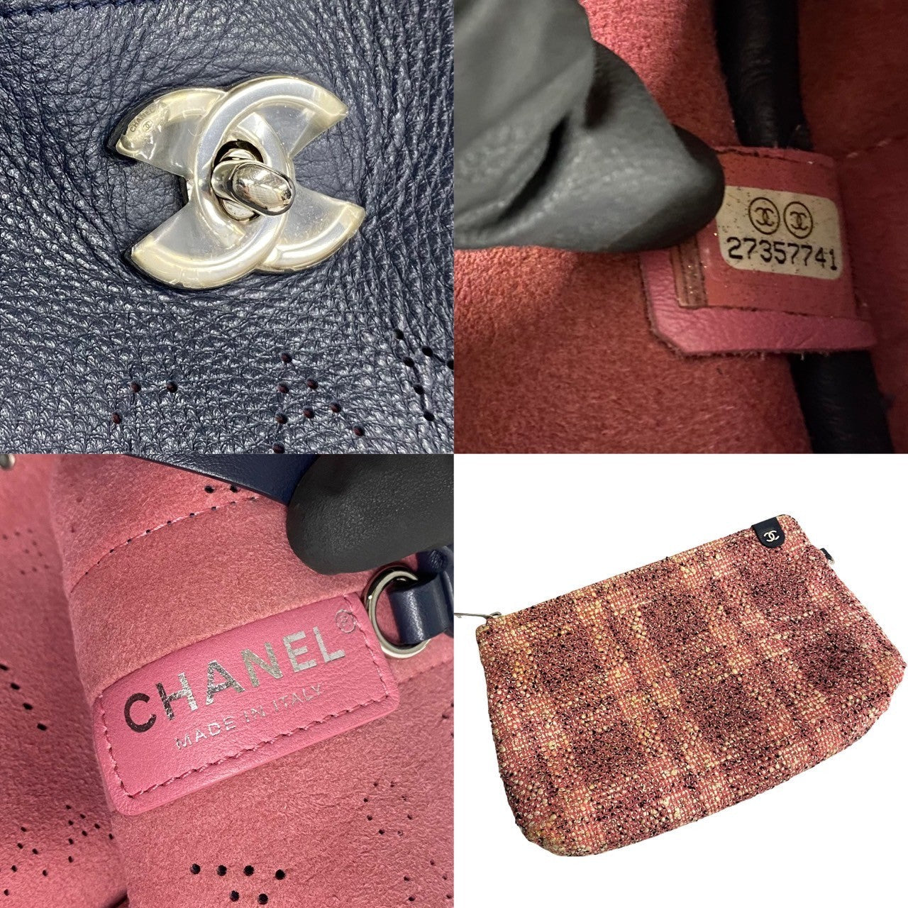 Chanel CC Logo Eyelets Bag Leather Tote Bag in New Condition