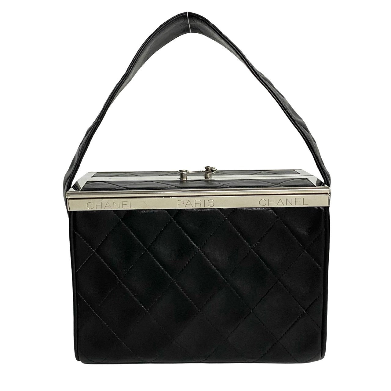 Chanel CC Quilted Frame Vanity Bag Leather Handbag
