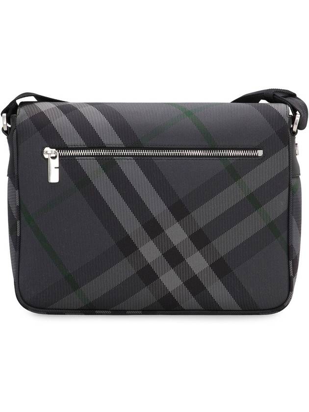 Burberry Grid Check Messenger Bag Charcoal