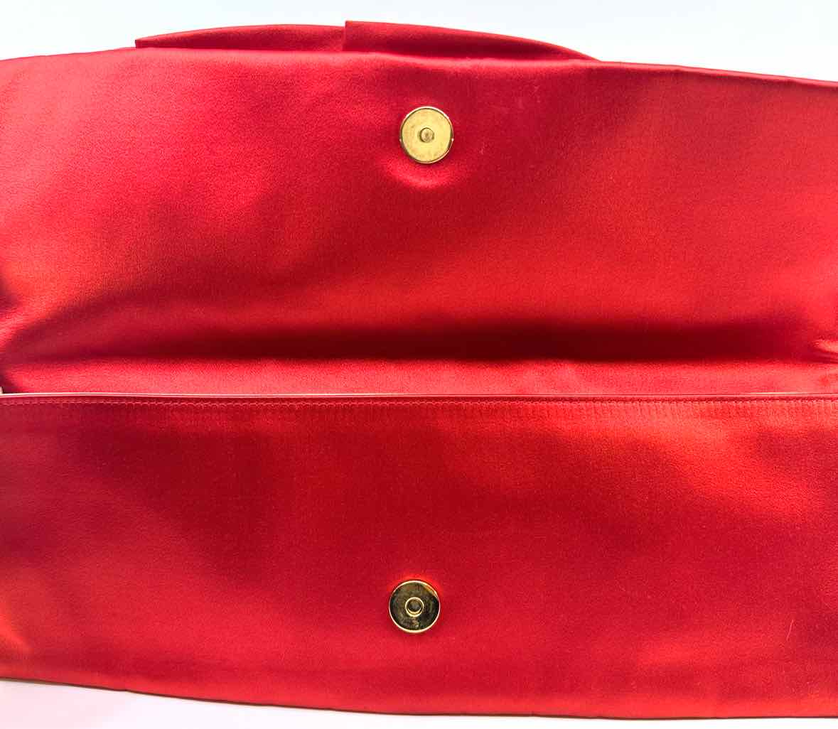 VALENTINO Red Satin Clutch