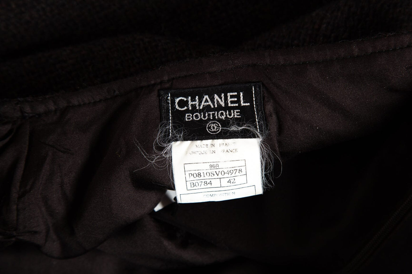 Chanel Vintage 1996 Autumn Brown Tweed Skirt SZ 42