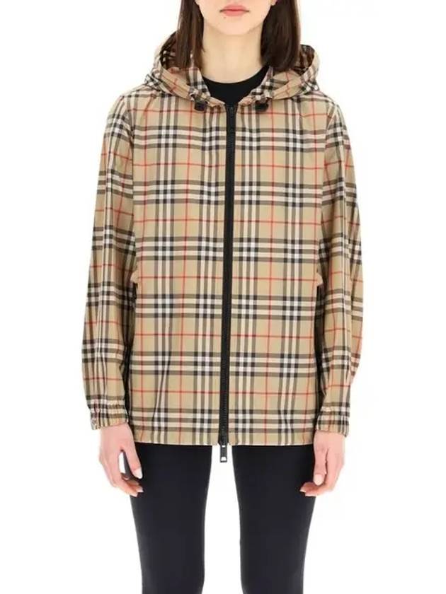 Burberry Women's Everton Vintage Check Hooded Jacket Beige