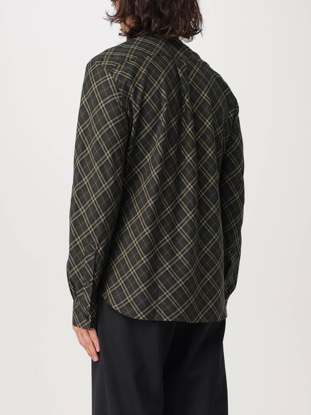 Burberry B Shield Embroidered Check Cotton Long Sleeve Shirt Shadow