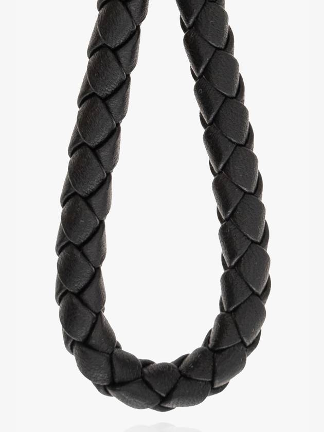 Bottega Veneta Intrecciato Lambskin Key Holder Black