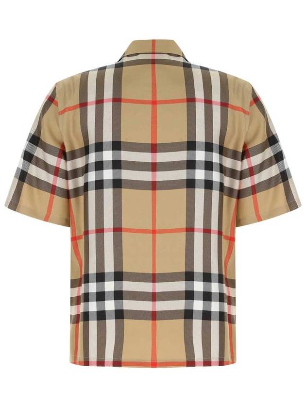 Burberry Vintage Check Silk Short Sleeve Shirt Archive Beige