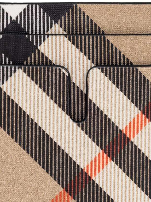 Burberry Check Magnetic Card Wallet Sand